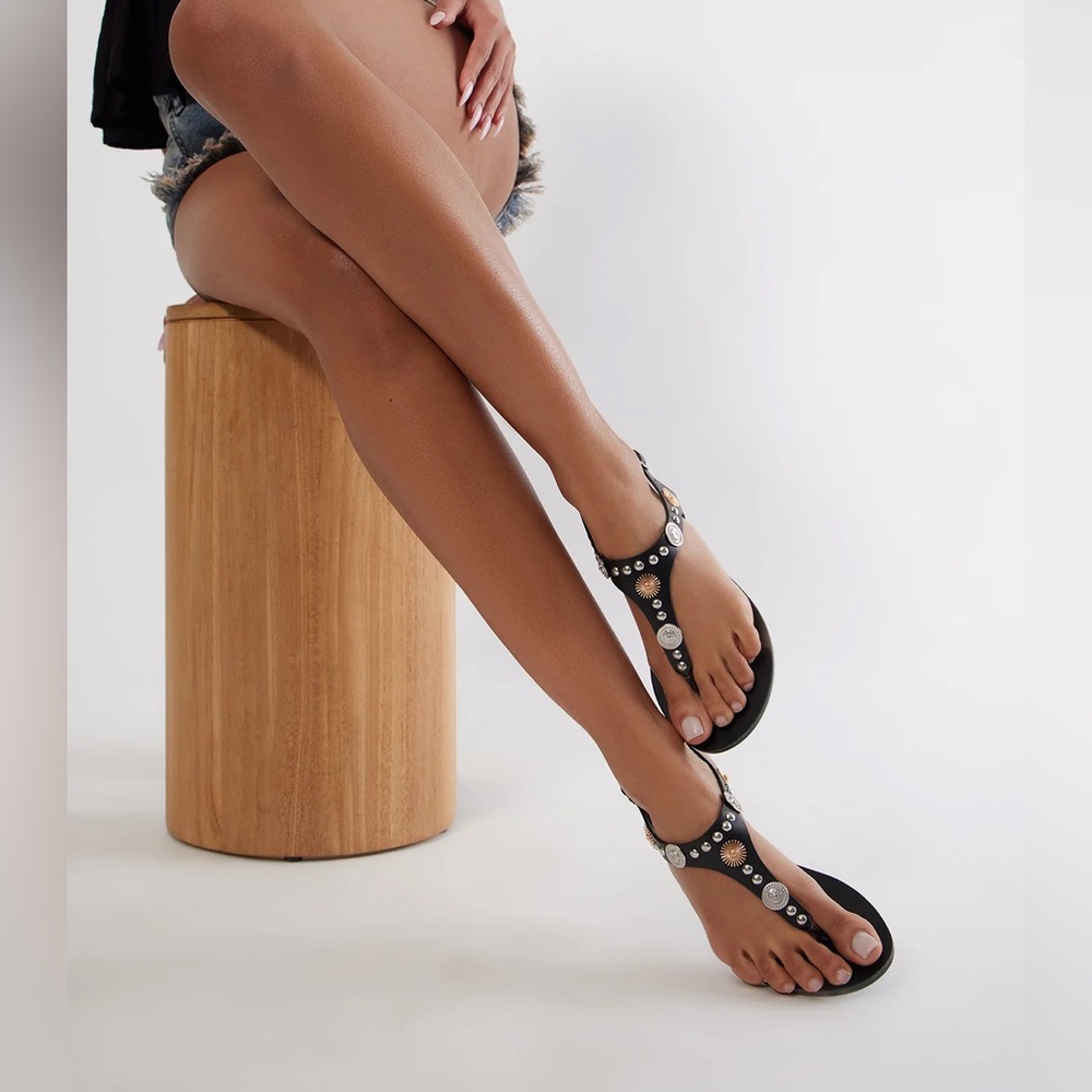 Black Embellished Women's Sandals - Picture 5 of 5